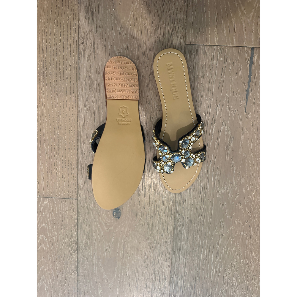 Mystique, User: Mtinsta101@gmail.com Mystique Embellished Flat Sandals in Black - Picture 5 of 5